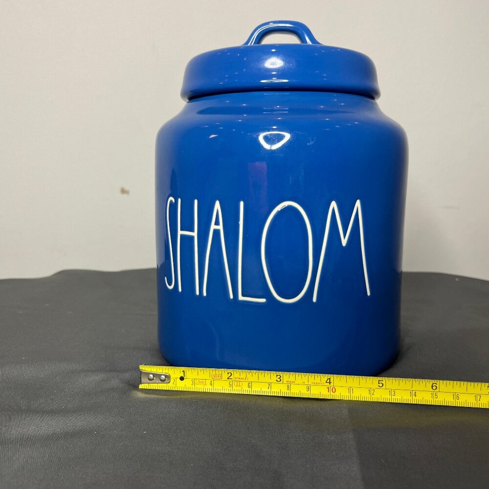 Rae Dunn Cookie Jar SHALOM Canister Hanukkah Artisan Collection 8 Inches - Picture 7 of 11
